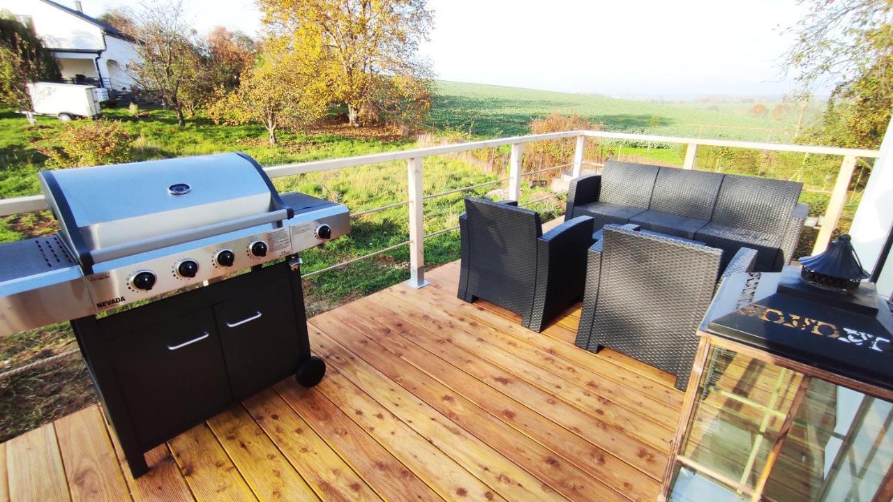 Ranch 66 - Moderni Tiny House Black Swallow Ve Stylu Route 66 Se Saunou A Bazenem Tršice Exterior foto